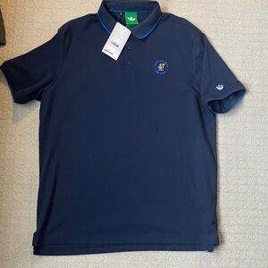 NWT Adidas Men's Navy Polo with USO Oakmont Logo